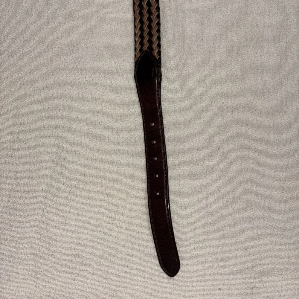 Vintage Brightons Brown Braided Genuine Leather Belt Women's Size M/L‎